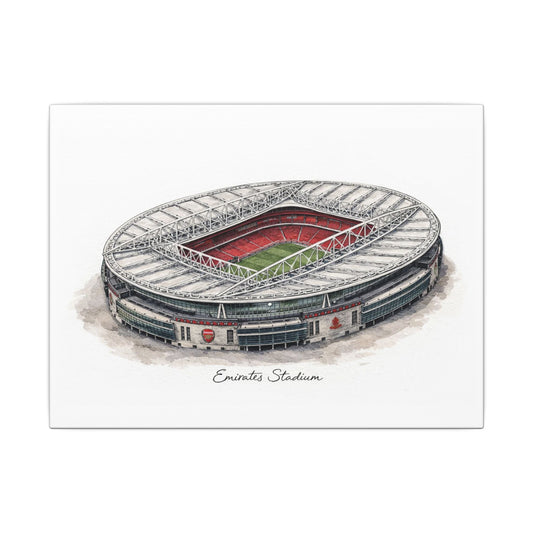 Emirates Stadium Watercolor Canvas Print — Stretched Matte Stadium Art