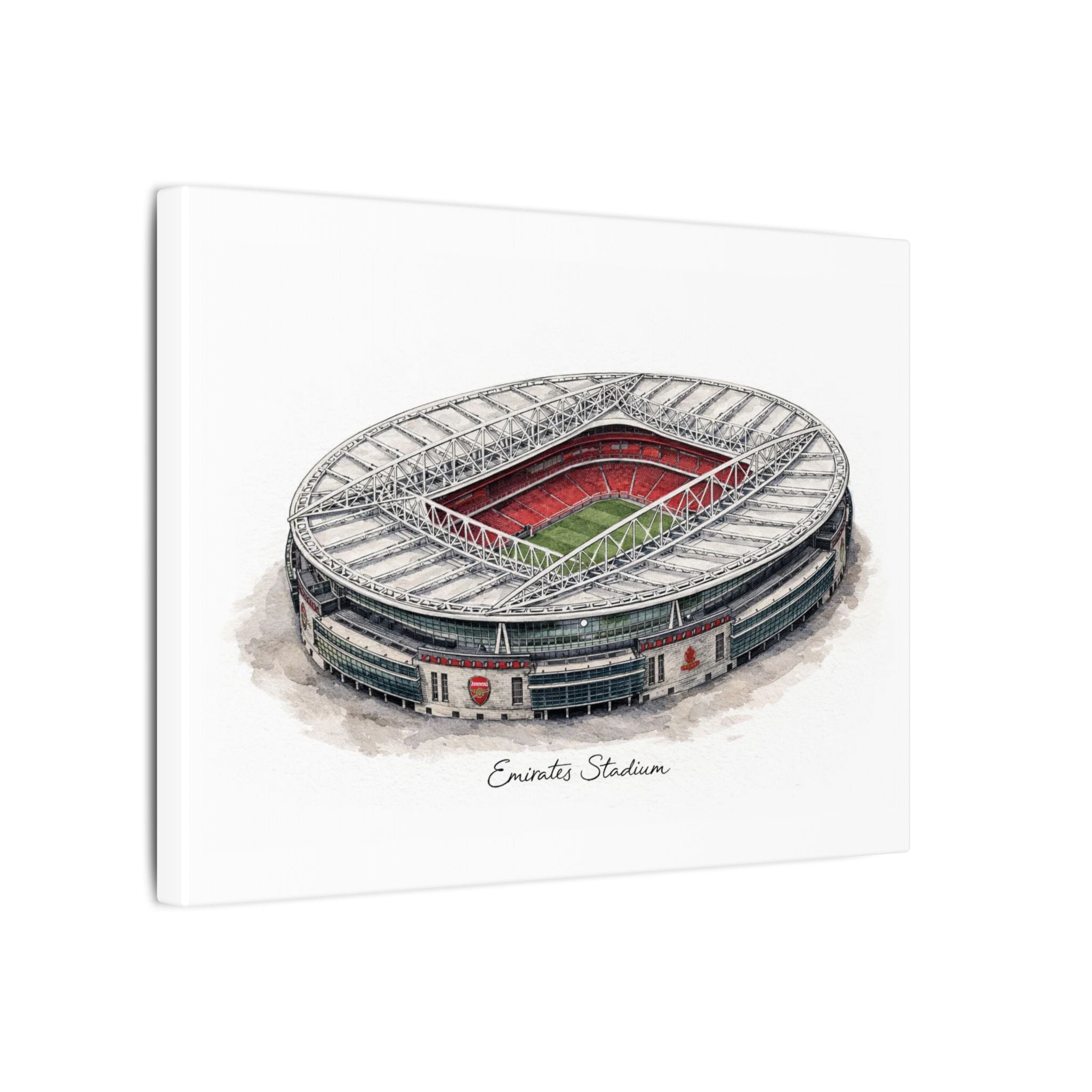 Emirates Stadium Watercolor Canvas Print — Stretched Matte Stadium Art