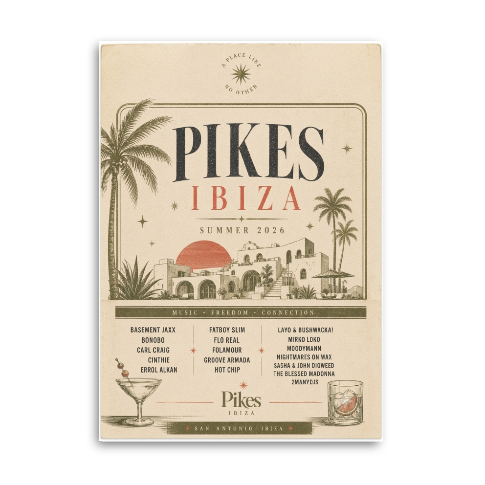 Pikes Ibiza Summer Soundtrack 2026 Art Print