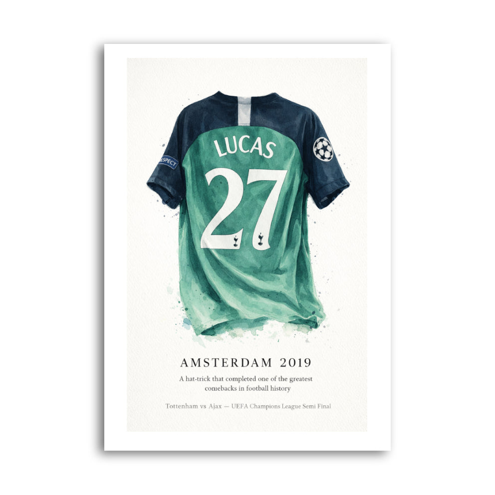 Lucas Moura number 27 shirt Amsterdam 2019 Tottenham football print