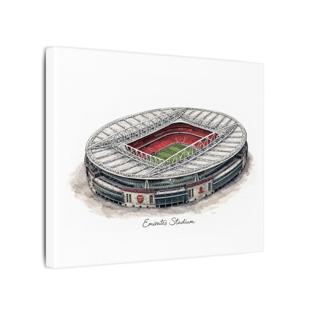 Emirates Stadium Watercolor Canvas Print — Stretched Matte Stadium Art