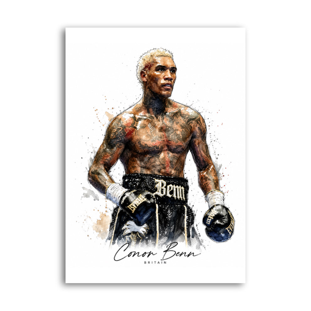 Conor Benn Britain boxing watercolour art print