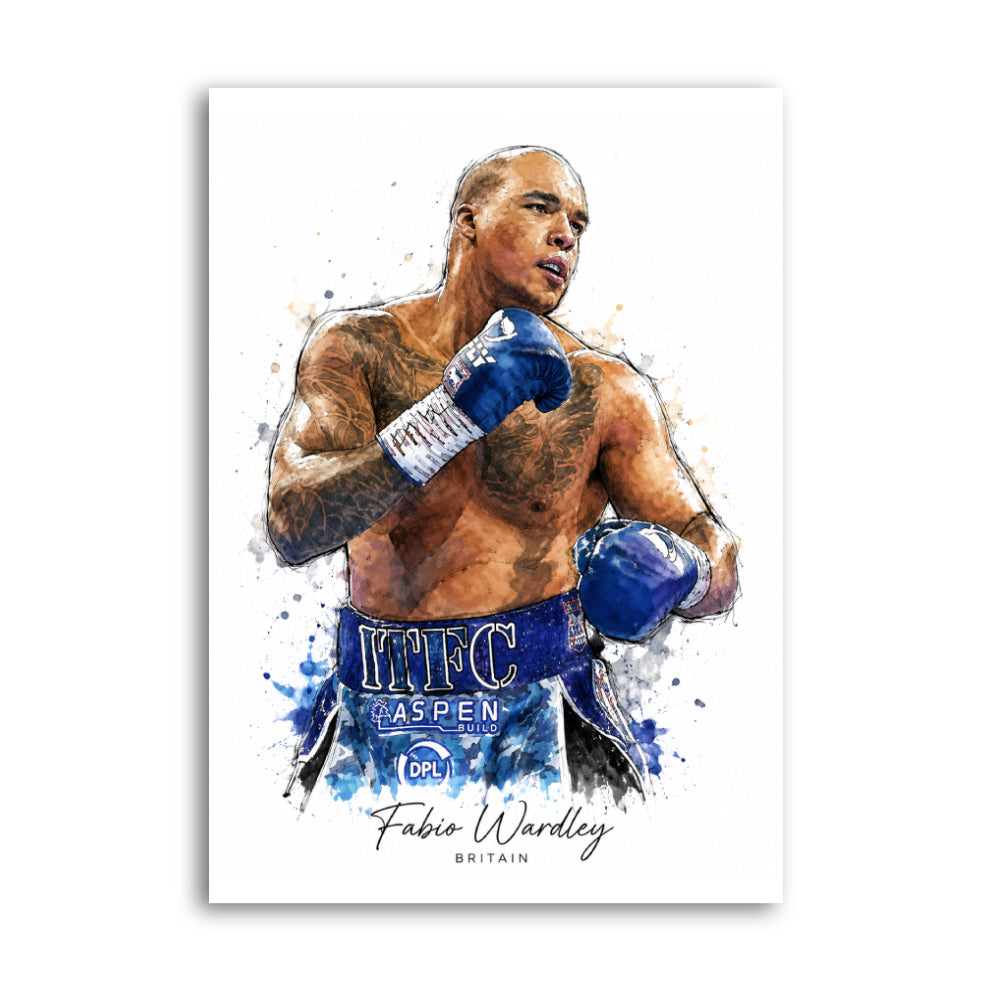 Fabio Wardley Britain boxing watercolour art print