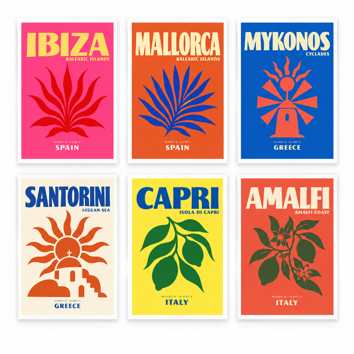 Mediterranean Travel Prints – Set of 6