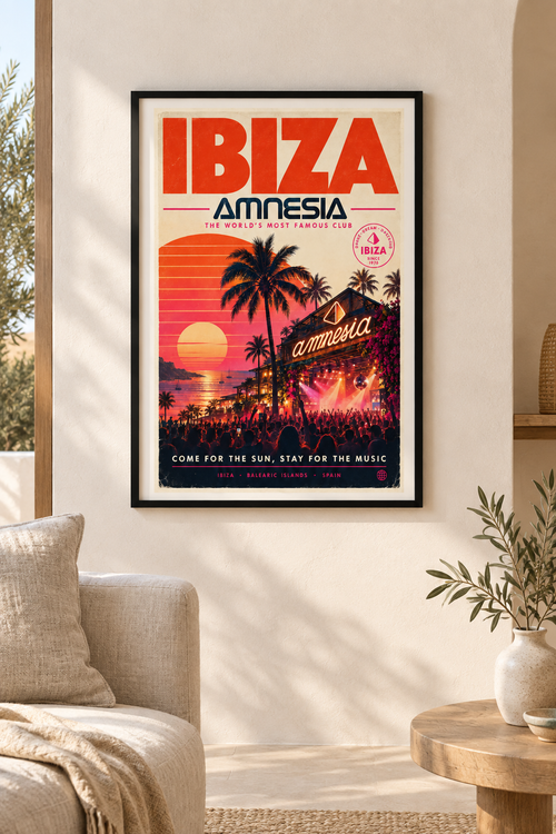 Amnesia Ibiza framed lifestyle mockup