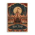 Vintage circus poster illustration of the big top tent