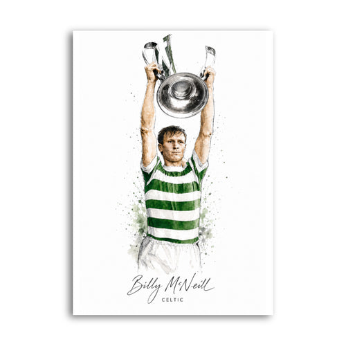 Billy McNeill Celtic legend watercolour art print A4