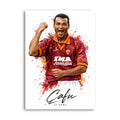 Cafu celebrating in an AS Roma red shirt Italian football art print