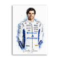 Watercolour-style print of Carlos Sainz in Williams race suit