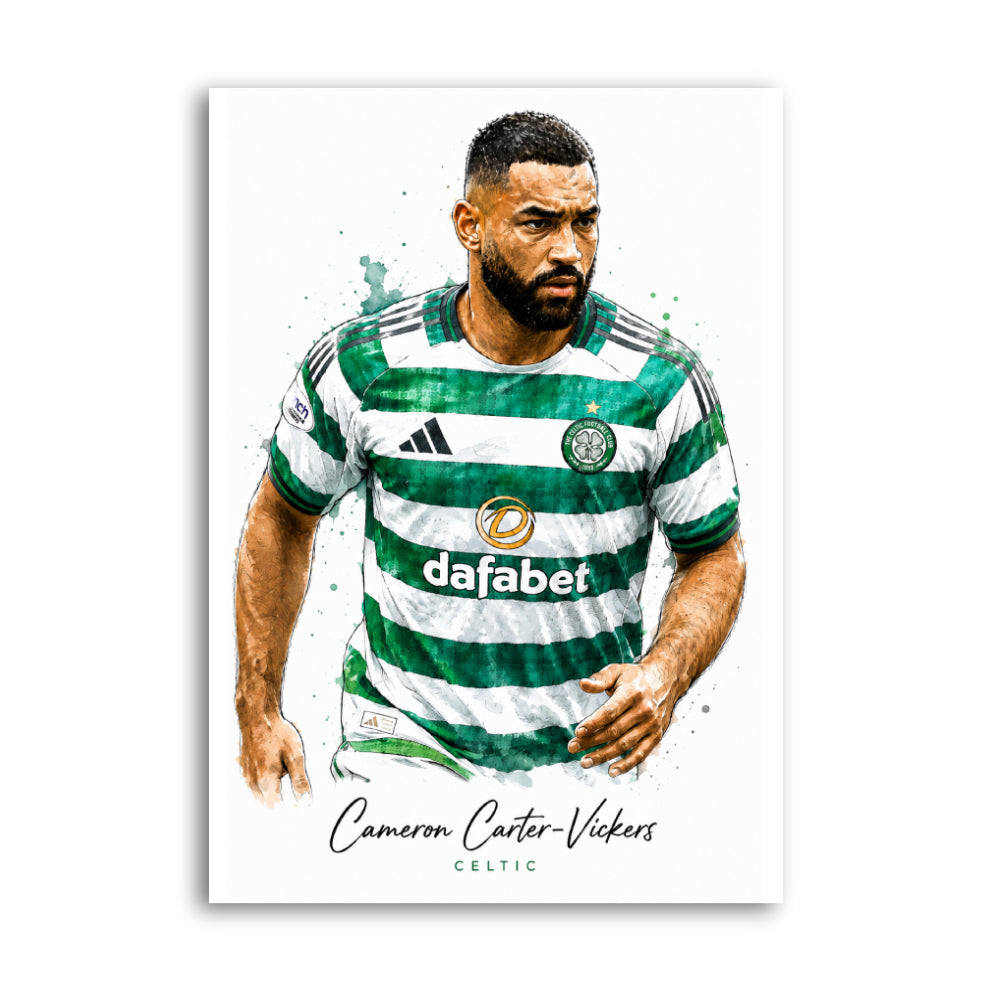 Cameron Carter-Vickers Celtic watercolour art print A4