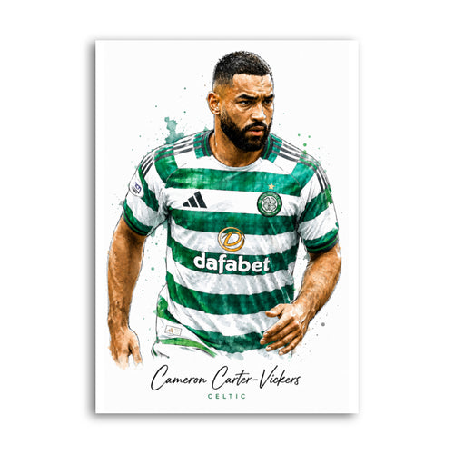 Cameron Carter-Vickers Celtic watercolour art print A4