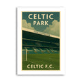 Celtic Park stadium watercolour art print A4
