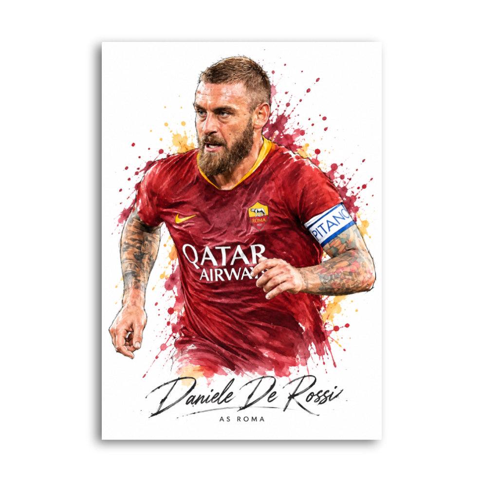 Daniele De Rossi in an AS Roma red shirt Italian football art print