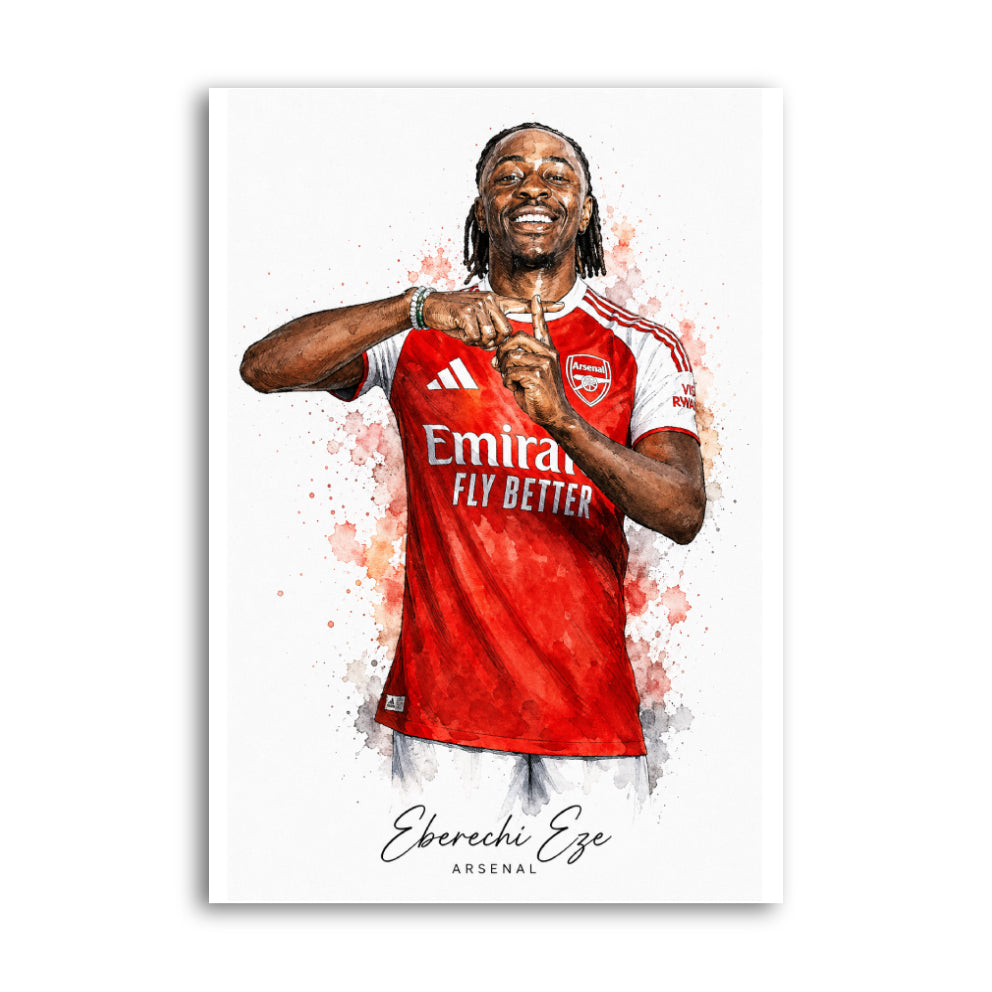 Eberechi Eze Arsenal watercolour art print A4
