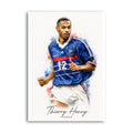 Thierry Henry in France blue number 12 kit with watercolour accents