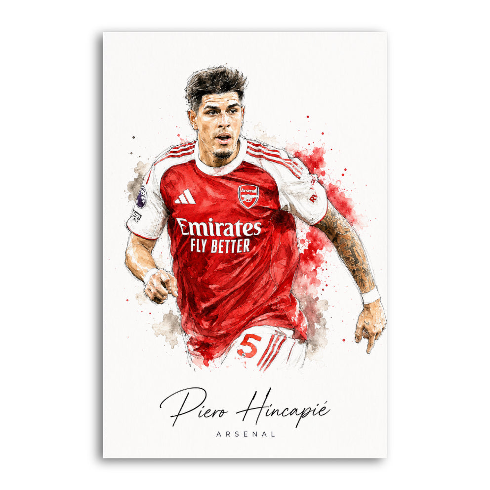 Piero Hincapié Arsenal Print – Football Fan Gift – A4 Wall Art