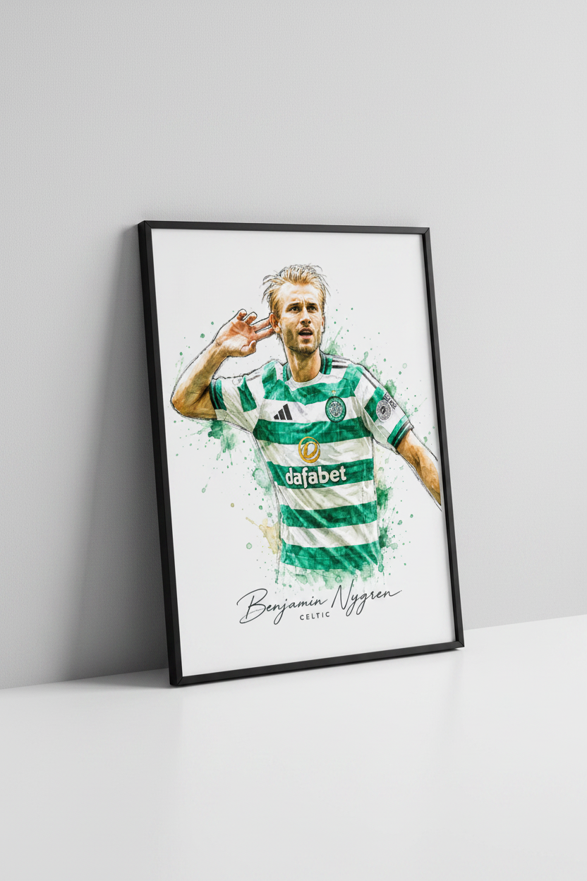 Benjamin Nygren Celtic print in black frame close-up