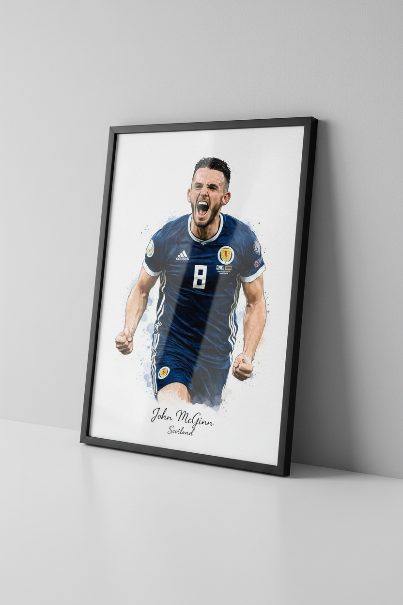 John McGinn Scotland Framed Mock-up