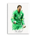Tim Krul celebrating in green Netherlands goalkeeper kit with watercolour accents