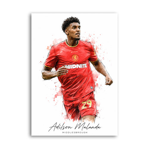 Adilson Malanda Middlesbrough watercolour art print A4