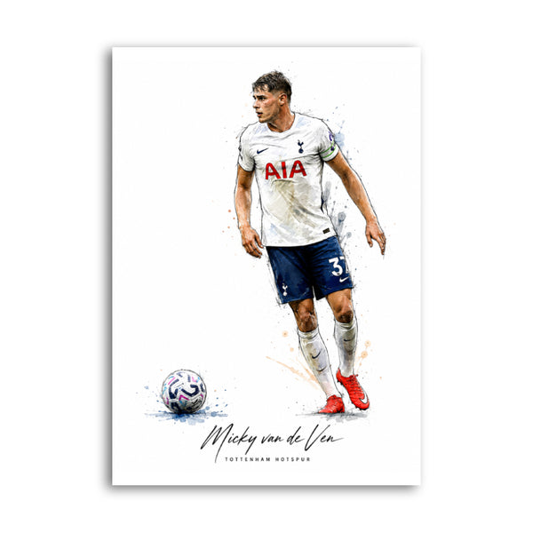 Micky van de Ven Tottenham Hotspur watercolour art print