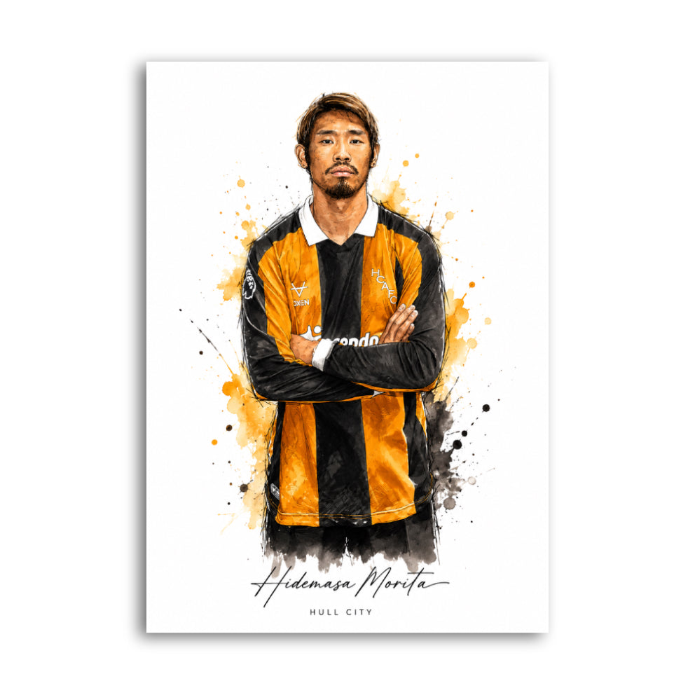 Hidemasa Morita Hull City watercolour art print A4
