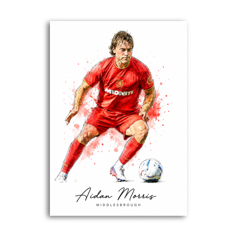 Aidan Morris Middlesbrough watercolour art print A4