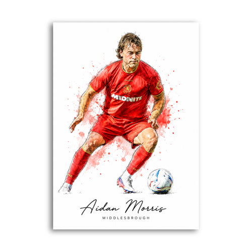Aidan Morris Middlesbrough watercolour art print A4