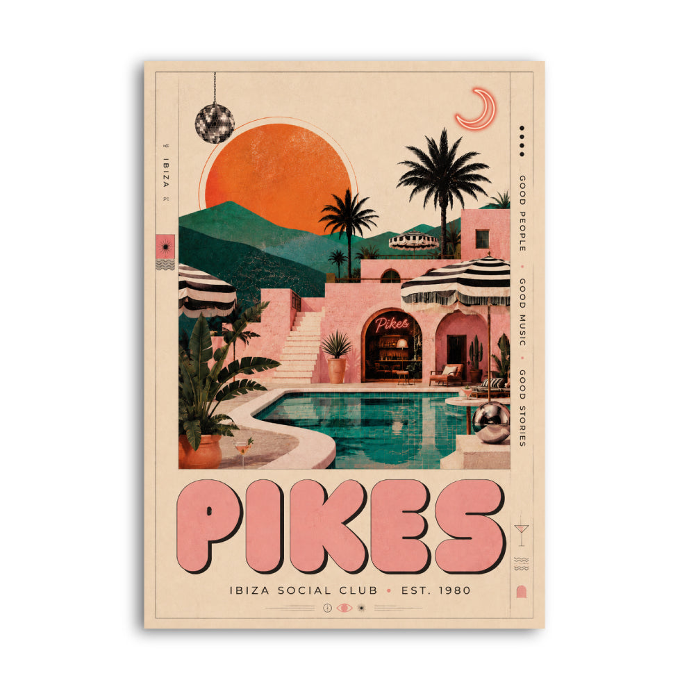 Ibiza Pikes Print A4