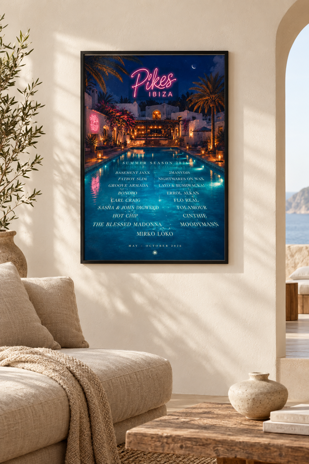 Pikes Summer 2026 lineup framed lifestyle mockup