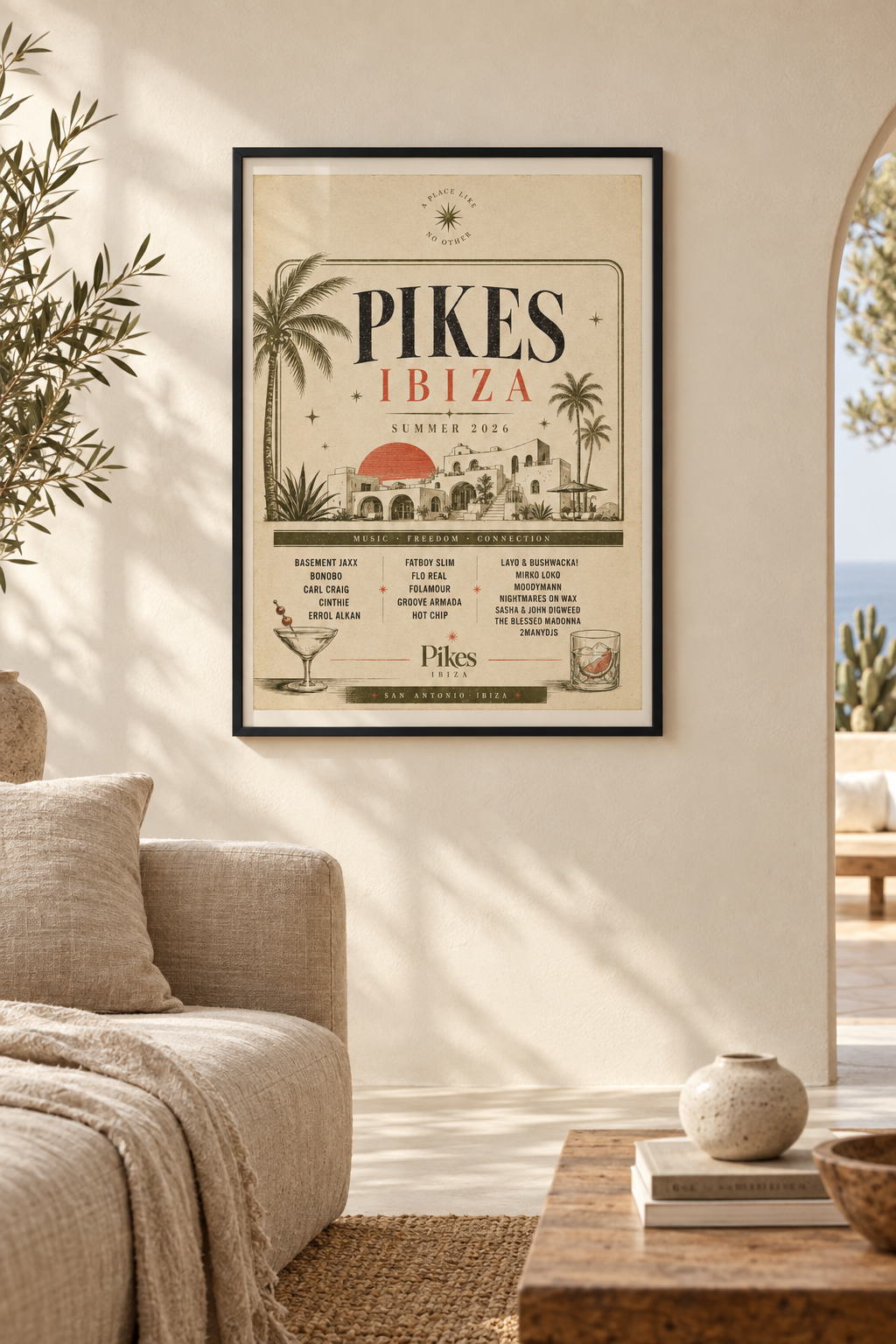 Pikes Summer Soundtrack framed lifestyle mockup