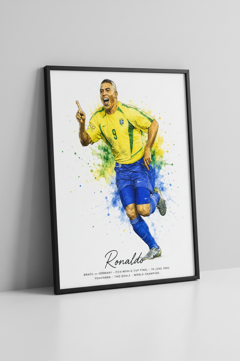 Ronaldo Brazil Framed Mock-up