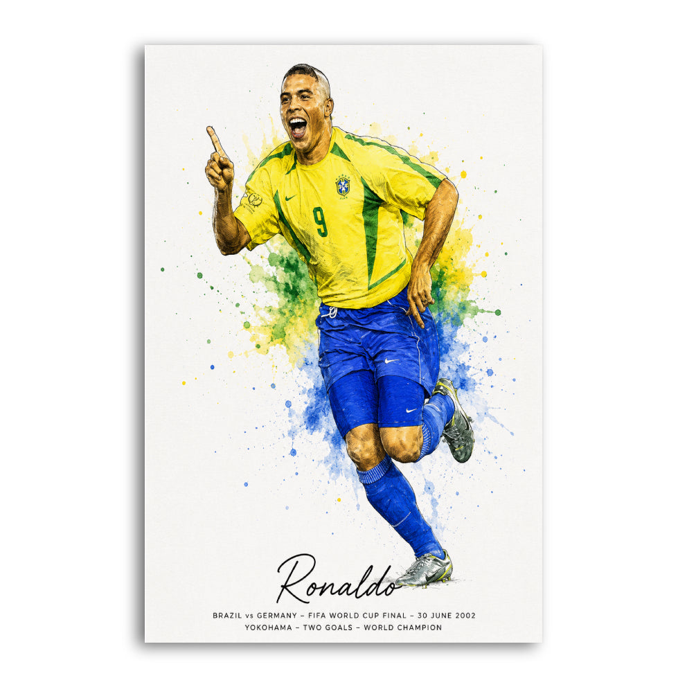 Ronaldo Brazil Watercolour Style Style A4 Print