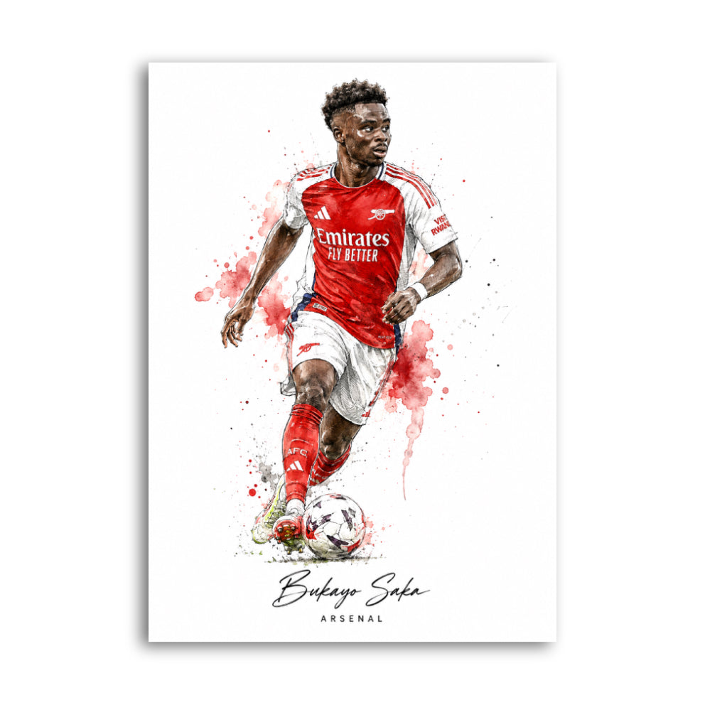 Bukayo Saka Arsenal Football Wall Art Print – A4 Unframed Poster