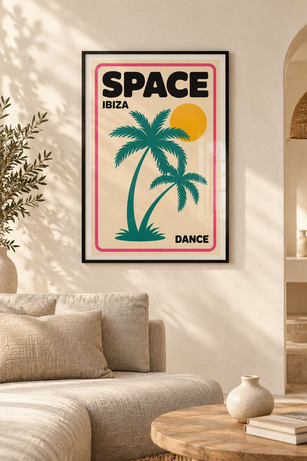 Space Ibiza framed lifestyle mockup