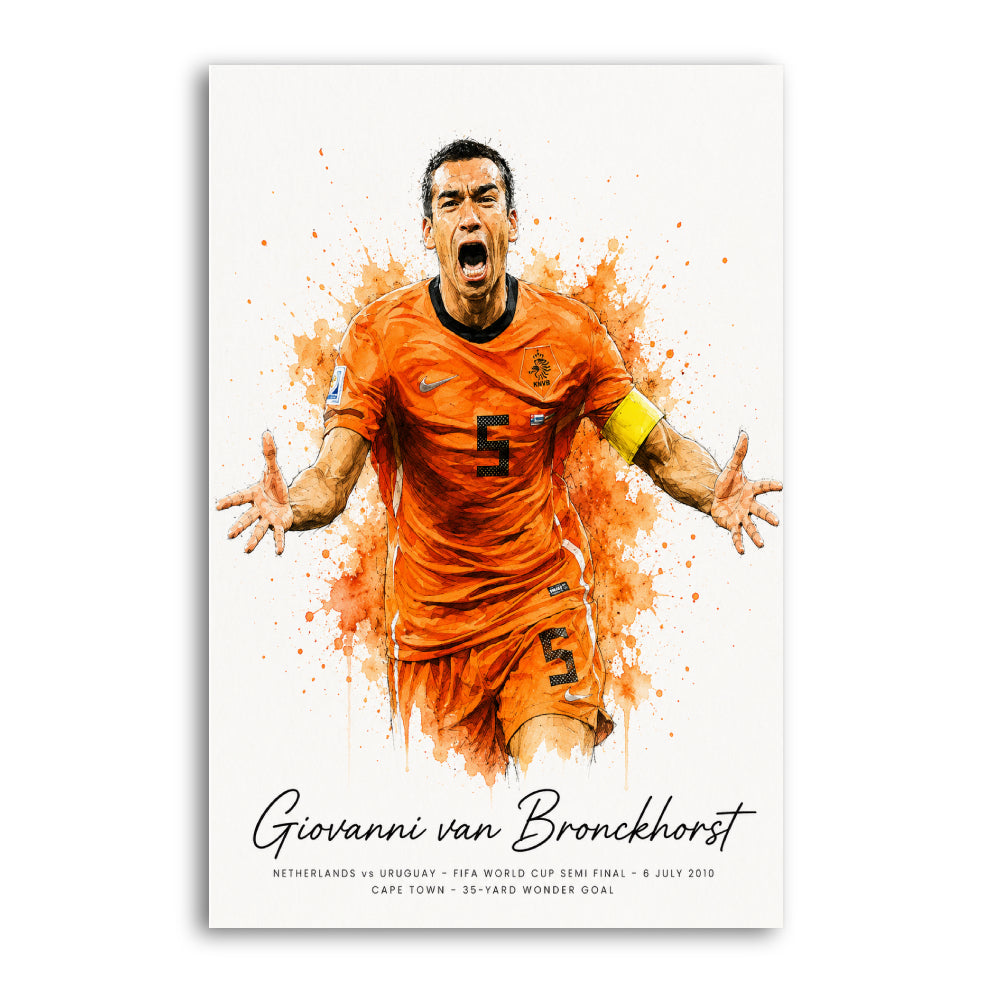 Giovanni van Bronckhorst Holland Watercolour Style A4 Print