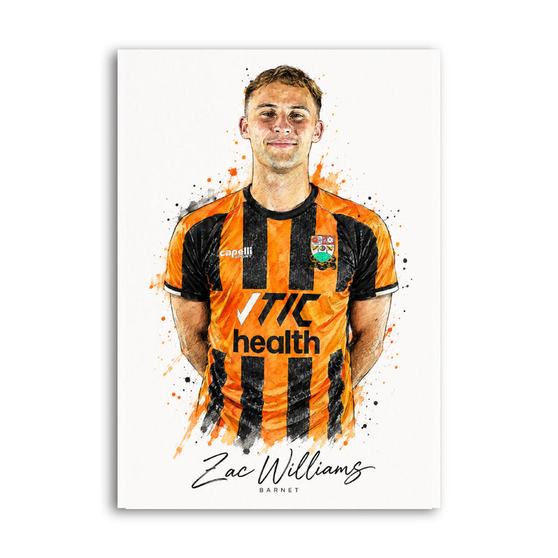 Zac Williams Barnet FC watercolour print
