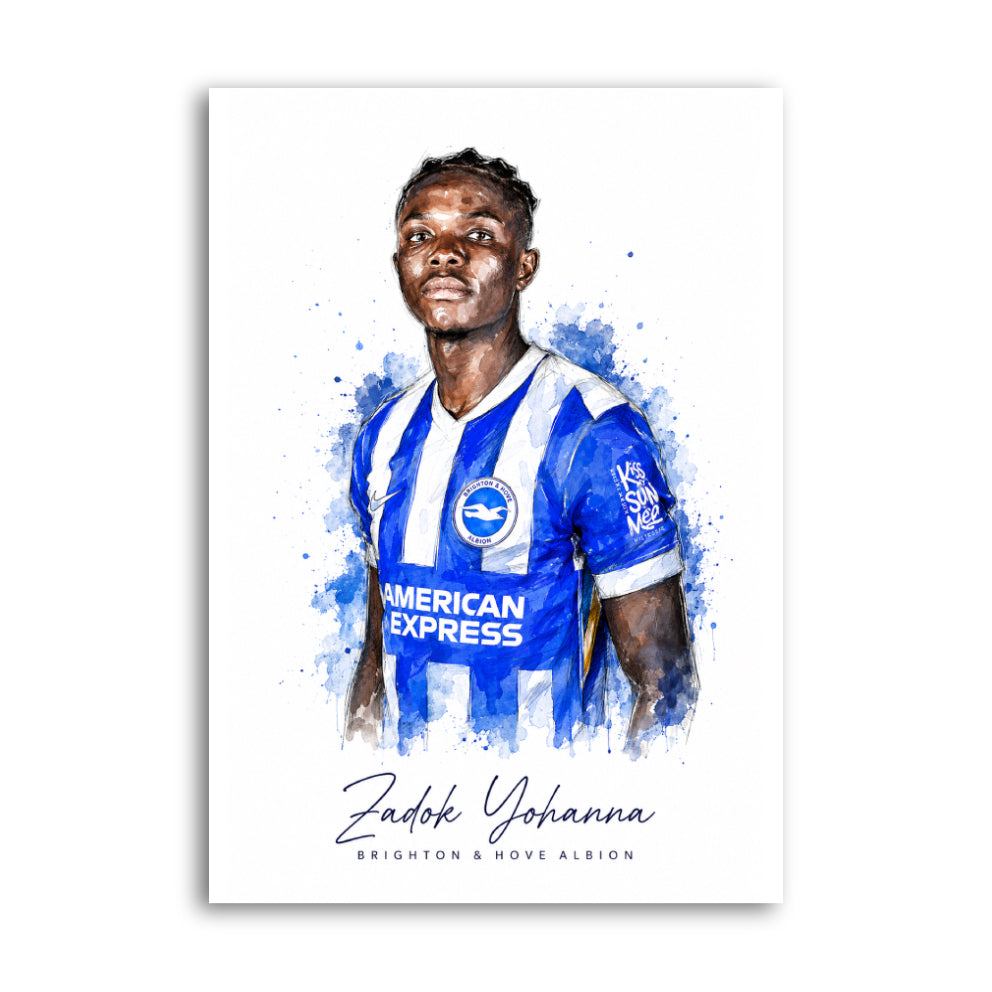 Zadok Yohanna Brighton & Hove Albion watercolour art print A4