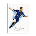 Javier Zanetti celebrating in Argentina dark blue number 22 kit with blue watercolour splashes